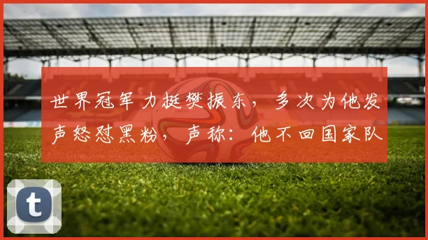 世界冠军力挺樊振东,多次为他发声怒怼黑粉,声称:他不回国家队自有道理